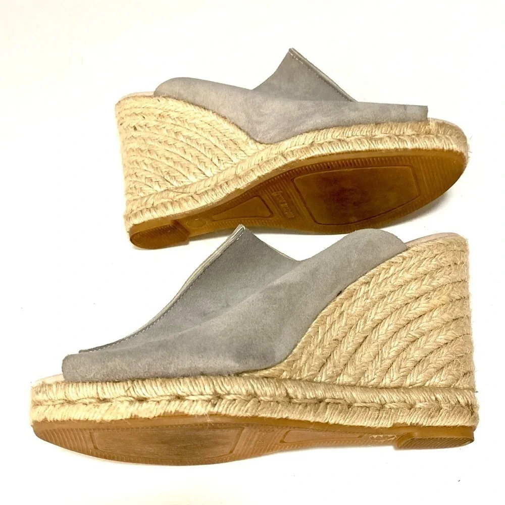 Anthropologie Maypol Suede Wedge Espadrille Slides 8.5 Heels
